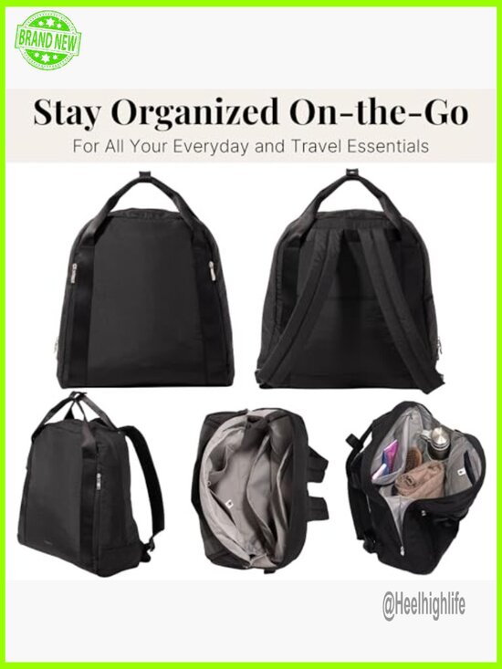 Lightweight Travel Backpack with RFID Pocket Luggage Sleeve Padded Straps main image 5